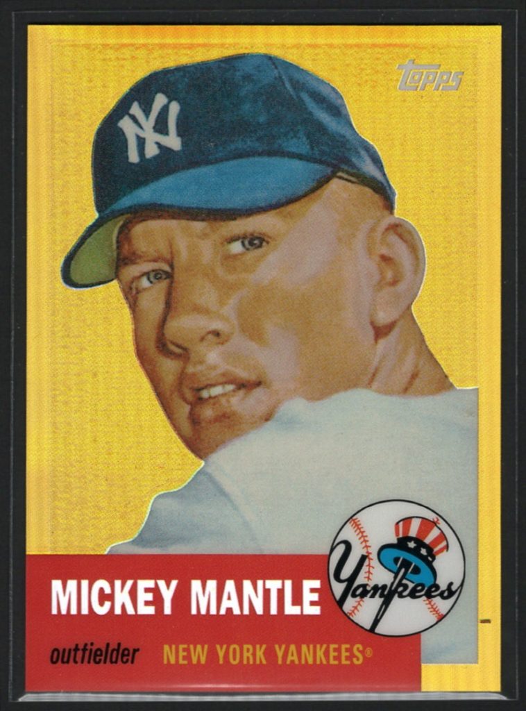 2008 Topps #MMR-53 Mickey Mantle Chrome Gold Refractor front