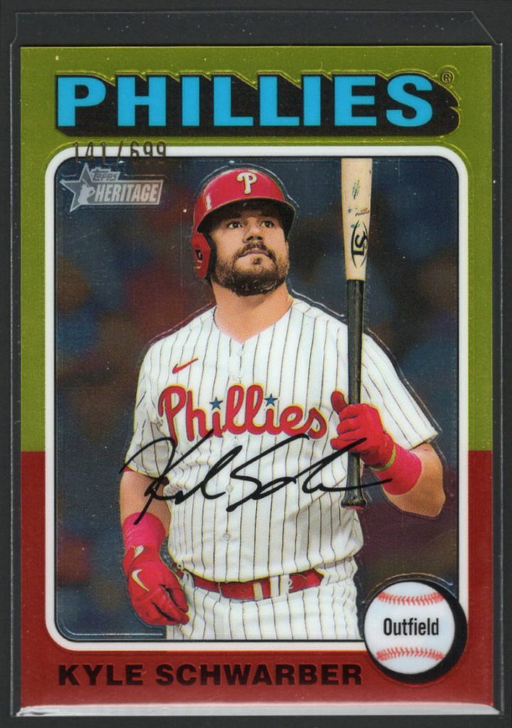 2024 Topps Heritage High Number #161 Kyle Schwarber Chrome /699 front