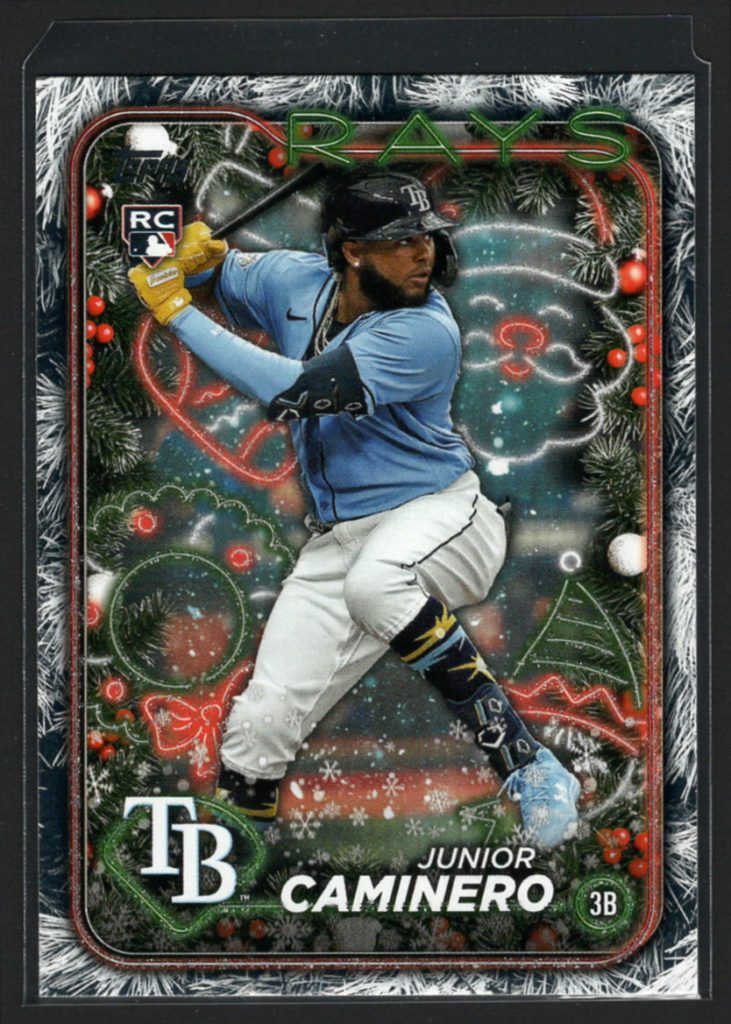 2024 Topps Holiday #H25 Junior Caminero Rookie Holiday Tree Parallel front
