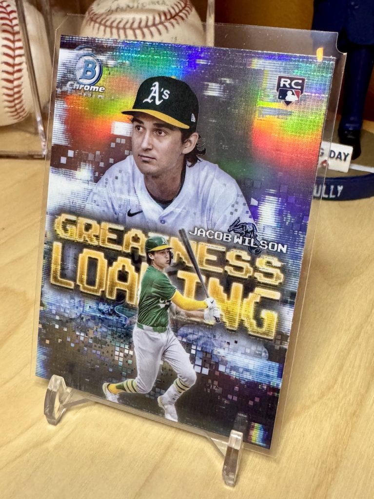 2025 Bowman #GL-16 Jacob Wilson Rookie Chrome Greatness Loading insert reflection