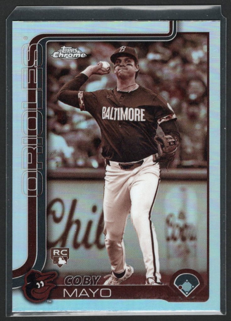 2025 Topps Chrome #120 Coby Mayo Rookie Sepia Refractor front