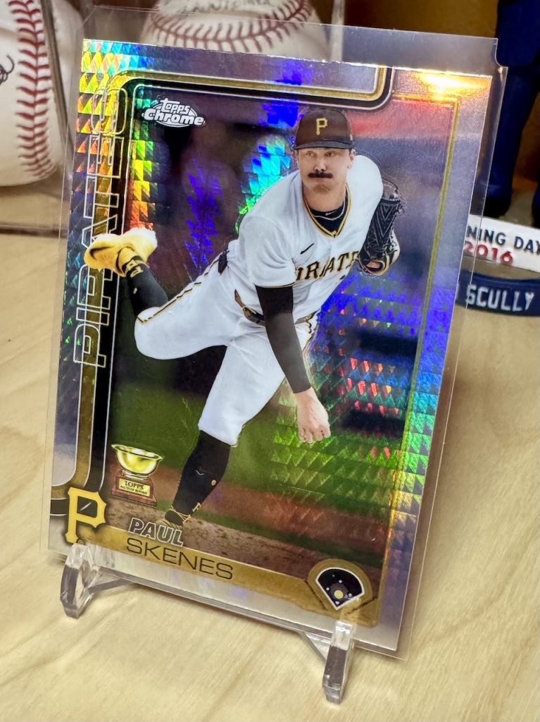 2025 Topps Chrome #300 Paul Skenes Rookie Cup Prism Refractor reflection