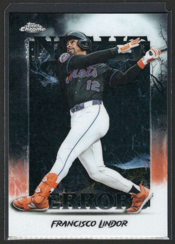 2025 Topps Chrome Update Series #NT-18 Francisco Lindor Night Terrors insert front