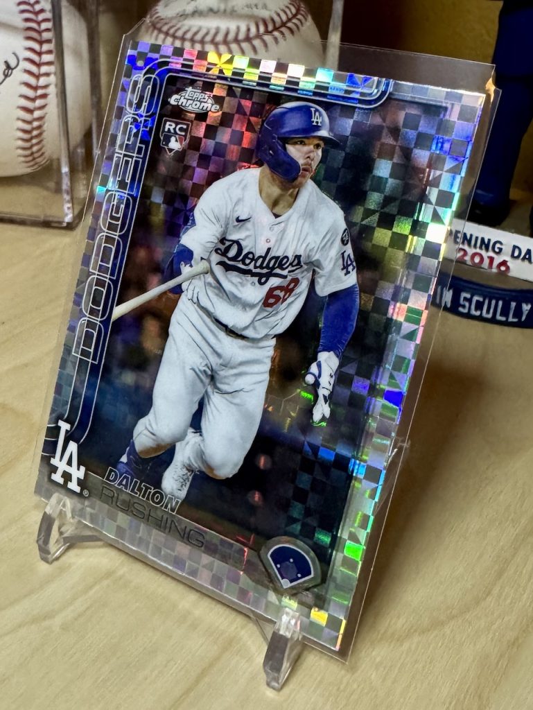 2025 Topps Chrome Update Series #USC129 Dalton Rushing Rookie X-Fractor reflection