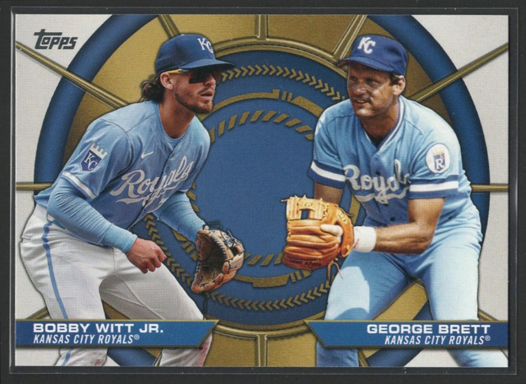 2025 Topps #DD-1 Bobby Witt Jr. George Brett Dynamic Duos insert front