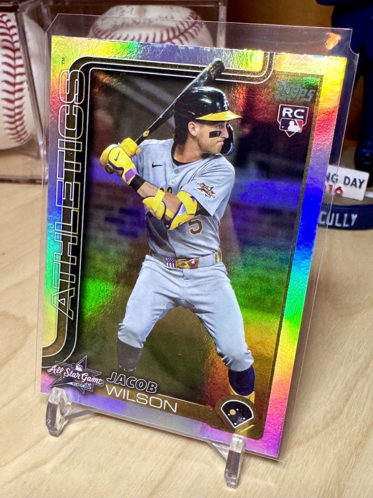 2025 Topps Update Series #ASG-11 Jacob Wilson All-Star Rookie Rainbow Foil reflection