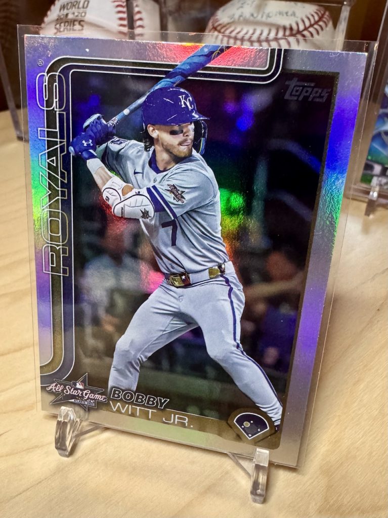 2025 Topps Update Series #ASG-23 Bobby Witt Jr. All-Star Game Rainbow Foil reflection