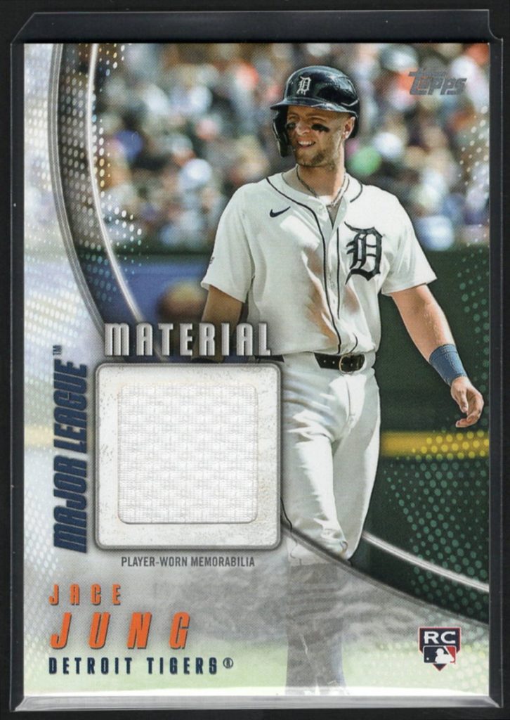 2025 Topps Update Series #MMU-JJ Jace Jung Rookie Major League Material Relic front