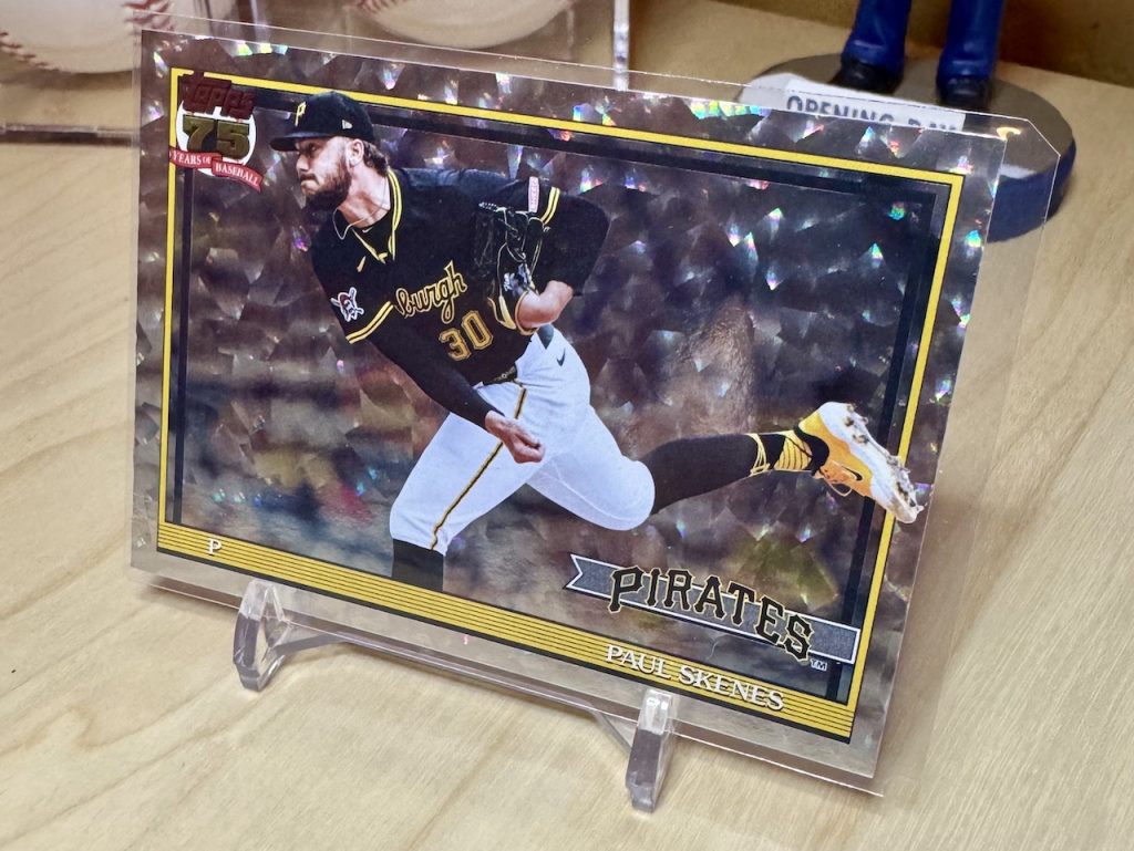 2026 Topps #T91-50 Paul Skenes 1991 35th Anniversary Crackle Foil reflection