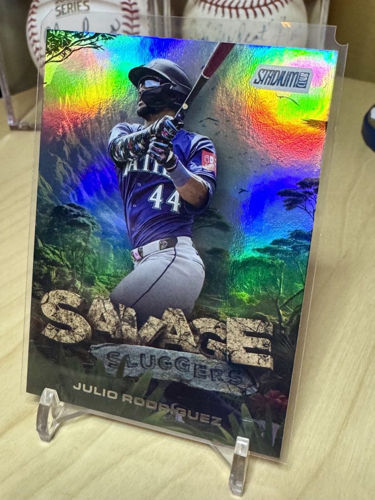 2025 Stadium Club #SS-1 Julio Rodriguez Savage Sluggers insert reflection