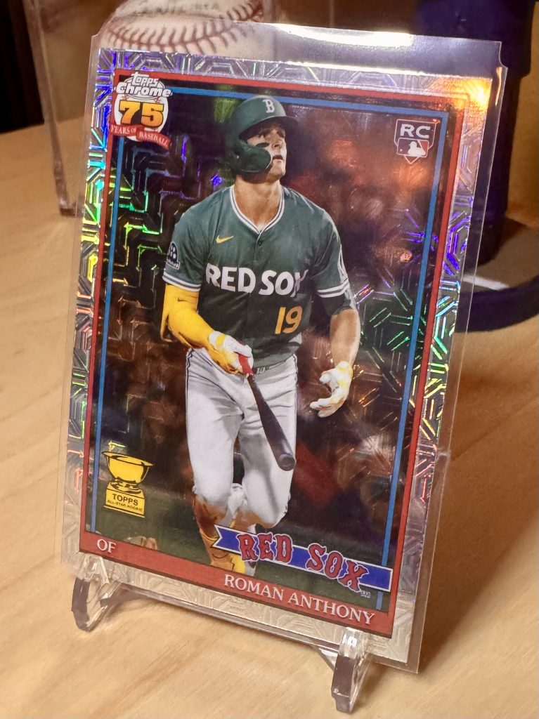 2026 Topps #91C-60 Roman Anthony Rookie 1991 35th Anniversary Chrome Mojo Refractor reflection