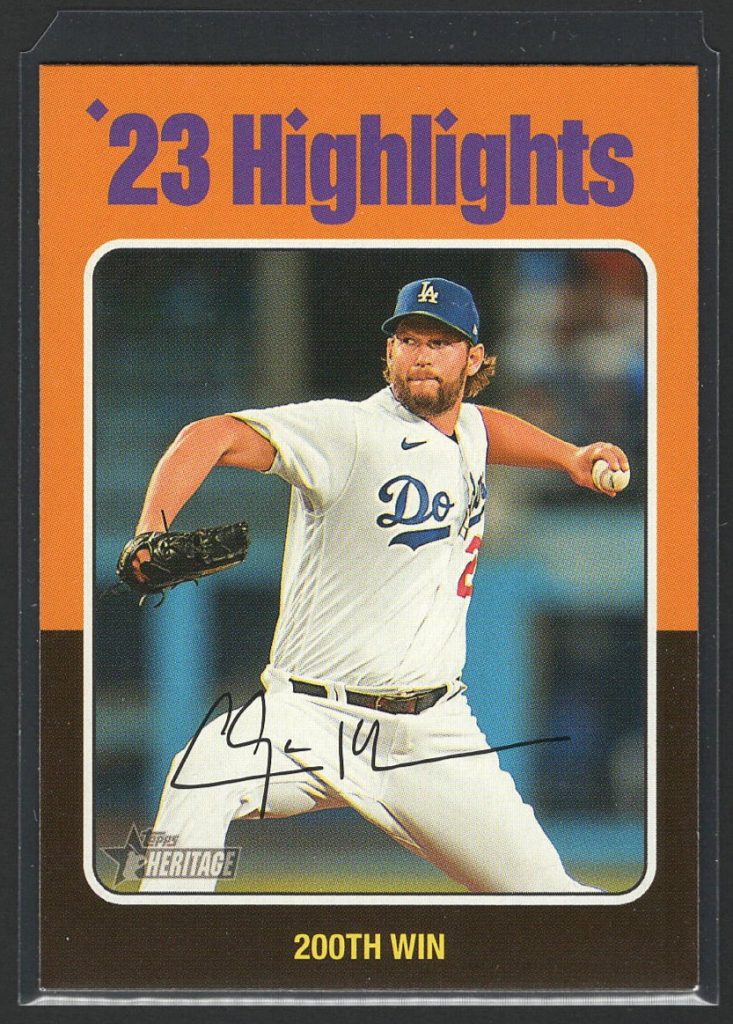 2024 Topps Heritage #4 Clayton Kershaw Season Highlights SP front